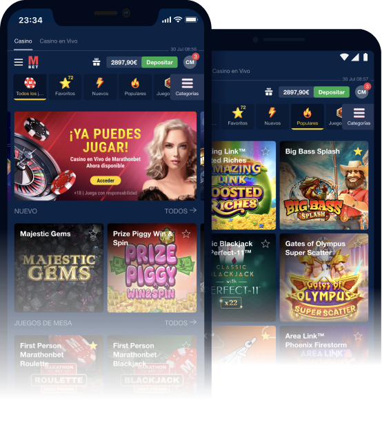 Interfaz de Marathonbet Casino